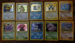 Pokemon Holo Rare Lot of 10 Base Set, Jungle, Fossil Pokemon Cards HP-LP^ - Image 1