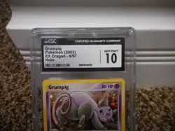 Grumpig cgc 10 GEM MINT EX Dragon HOLO 2003 E-Reader card 1/97 psa Pokemon ccg - Image 2