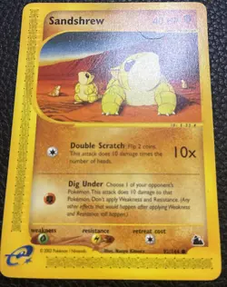 Sandshrew 92/144 Skyridge Pokemon English Card DMG - Image 1