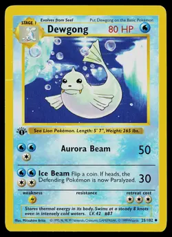 Pokemon Card - Dewgong 1st Edition Base Set Shadowless 25/102 - Image 1