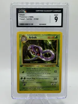1999 Pokemon Fossil 1st Edition Arbok 31/62 CGC 9 Mint - Image 2