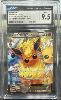 2016 Pokemon Flareon EX XY Generations Radiant Coll. Full Art #RC28 CGC 9.5 - Image 1
