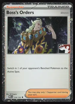 Pokemon Boss's Orders - 114/132 Prize Pack Series 8 Cosmo Holo Pack Fresh - NM - Image 1