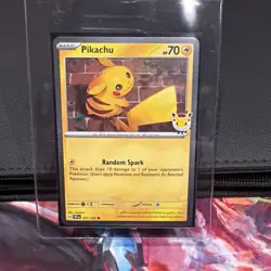 Pikachu 51/162 Pokemon TCG S&V Temporal Forces Common Cosmos Holo Promo NM - Image 1