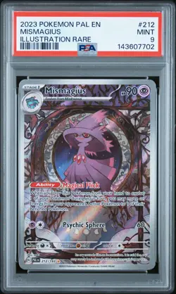 2023 POKEMON PAL EN-PALDEA EVOLVED ILLUSTRATION RARE #212 MISMAGIUS PSA 9 - Image 1