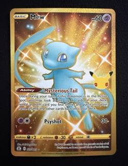 Mew 025/025 Celebrations Gold Secret Rare Holo Near Mint Pokemon - Image 1