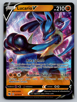 Lucario V Pokemon Champion's Path 027/073 Ultra Rare NM - Image 1