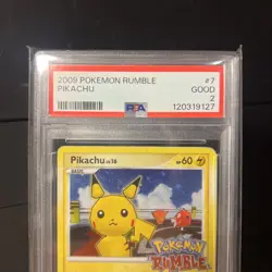 2009 POKEMON RUMBLE #7 PIKACHU WITH SWIRL PSA 2 POP 3 - Image 2