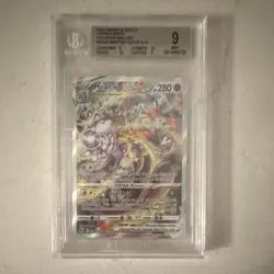 Pokemon Mewtwo VSTAR GG44/GG70 Crown Zenith Galarian Gallery Holo Beckett 9 - Image 1