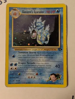 Giovanni’s Gyarados Holo Gym Challenge 5/132 #5 MP Pokemon (Damaged) - Image 1