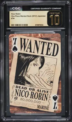 2012 One Piece Japanese Wanted Deck Nico Robin #7 CGC 10 PRISTINE - Image 1