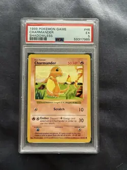 1999 Pokemon Game Charmander Shadowless Card 46/102 PSA 5 - Image 1
