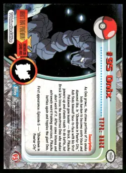 Pokemon Cards Onix #95 Topps Trading Cards Series 2 LP *1 - Image 2