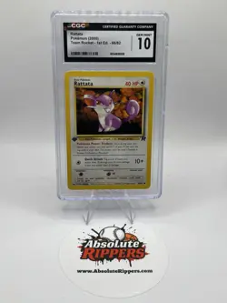 CGC 10 GEM MINT Rattata 2000 Team Rocket 1st Edition 66/82 Pokemon Card - Image 1