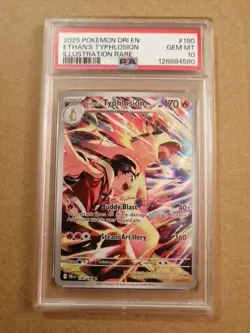 Ethan's Typhlosion 190/182 Destined Rivals Illustration Rare Pokemon Card PSA 10 - Image 1