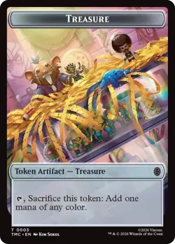 MTG TMNT - Treasure / Clue Token *FOIL* NM 0002 / 0003 - Image 1