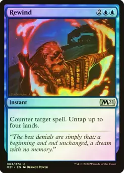 X 1 Rewind Foil NM-M M21 063 MTG Magic The Gathering - Image 1
