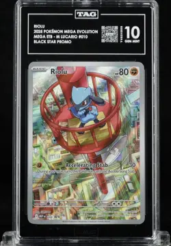 Pokemon Illustration Rare Riolu Black Star Promo #010 Graded TAG 10 Gem Mint - Image 1