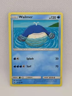 Wailmer 29/145 Sun & Moon: Guardians Rising NM Pokemon - Image 1