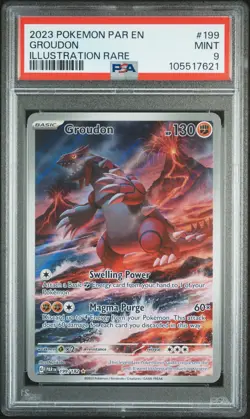 Groudon 199/182 Illustration Rare Par En-paradox Rift Pokemon PSA 9 - Image 1