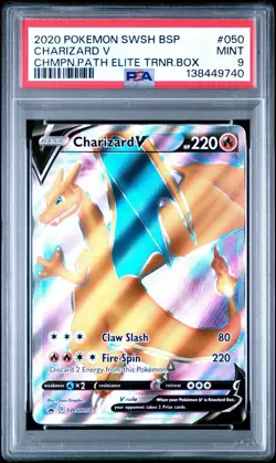 2020 Pokemon Sword & Shield Champions Path CHARIZARD Promo #050 Full Art - PSA 9 - Image 1