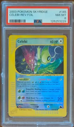 2003 Pokemon Skyridge Celebi Reverse Holofoil PSA 8 NM-MT #145 - Image 1