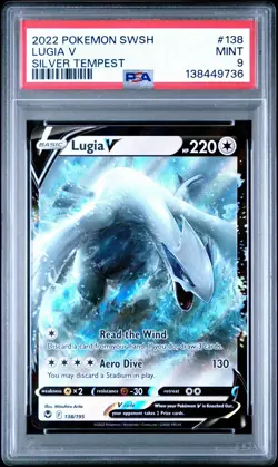 LUGIA V #138 FULL ART SILVER TEMPEST 2022 POKEMON SWSH SWORD & SHIELD PSA 9 MINT - Image 1