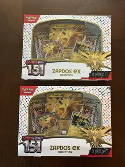 Pokemon TCG Scarlet & Violet 151 Zapdos ex Collection Box Lot NEW Sealed (2) - Image 1