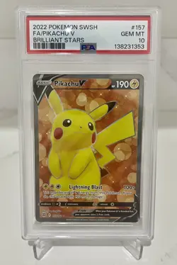 Pokemon Pikachu V 2022 Brilliant Stars 157/172 PSA 10 - Image 1