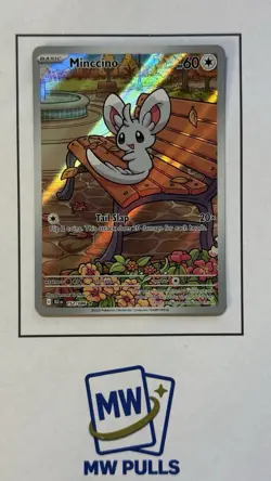 Pokemon Minccino 152/086 Sv: Black Bolt Illustration Rare Full Art Holo TCG - Image 1