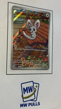 Pokemon Minccino 152/086 Sv: Black Bolt Illustration Rare Full Art Holo TCG - Image 2