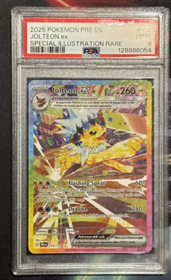 2025 POKEMON PRE EN-PRISMATIC EVOLUTIONS #153 JOLTEON EX PSA 9 - Image 1