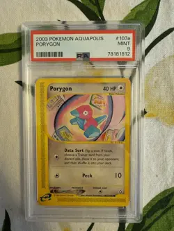 2003 Pokemon - Porygon Non-Holo - Aquapolis 103a/147 E Series - PSA 9 MINT! WOTC - Image 1