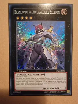 Italian Evilswarm Exciton Knight Secret Rare 1st Ed M/NM LVAL-EN056 Yugioh - Image 1