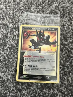 Pokemon Greninja TCG Gold Star Holo Card SWSH144 25th Celebrations Promo, Sealed - Image 1