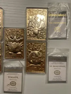 Set Of 5 23K Gold Plated Pokemon Cards Vintage 1999 Burger King + COA’s & Covers - Image 3