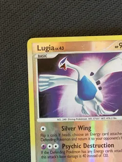 Lugia MP Reverse Holo 14 LV 43 Secret Wonders SW Pokemon TCG Card - Image 3