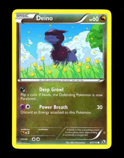 2013 Pokemon DEINO Legendary Treasures INK ERROR Non Holo MISPRINT Card 97/113 - Image 1