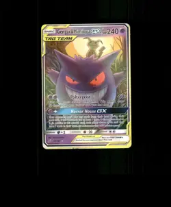 FAN-ART READ DESCRIPTION BELOW Glossy HOLO Gengar Card Mimikyu Pokemon Card p1 - Image 1