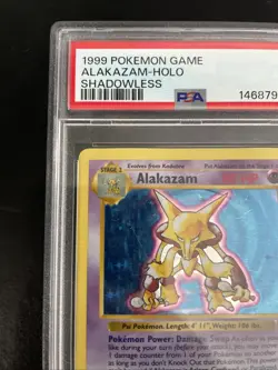 Pokemon Alakazam TCG Card 1/102 Base Set, Shadowless, Unlimited Holo Rare PSA 1 - Image 2