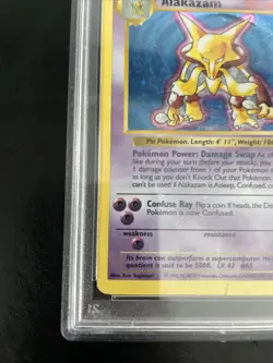 Pokemon Alakazam TCG Card 1/102 Base Set, Shadowless, Unlimited Holo Rare PSA 1 - Image 5