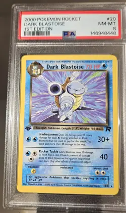 2000 Pokemon 1st Edition American Team Rocket #20 Dark Blastoise PSA-8 Non-holo - Image 1