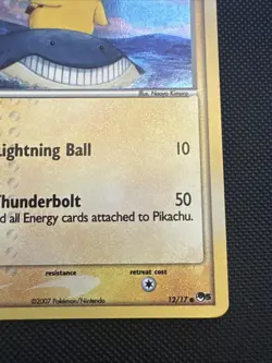 Pokemon TCG Pikachu 12/17 POP Series 5 Holo Promo Basic 2007 Inverted Back Error - Image 4