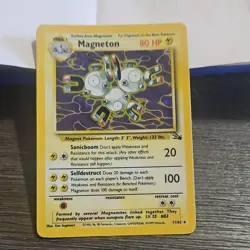 Pokemon Magneton Fossil Holo Rare 11/62 1999 80 HP Sonicboom Stage 1 1st Edition - Image 1