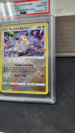 2022 RADIANT EEVEE PROMO POKEMON GO PREMIUM COLLECTION POKEMON PSA 10 #SWSH230 - Image 2