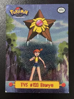Topps Pokemon TV5 #120 Staryu Misty Foil Textured DMG - Image 1