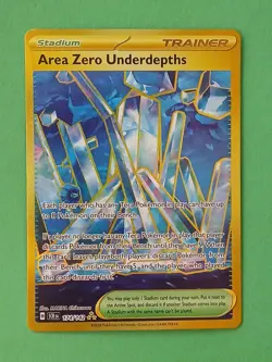 Pokemon Stellar Crown Area Zero Underdepths 174/142 Gold Secret Rare - Image 1