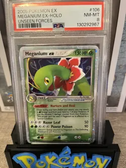Pokemon TCG Meganium EX 106/115 Unseen Forces Holo Rare PSA 8 - Image 2