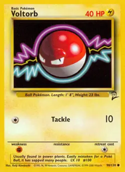 Pokemon Voltorb (98/131) Base Set 2 HP - Image 1