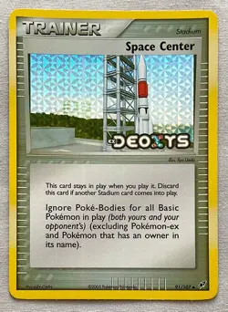 Pokemon Space Center 91/107 Reverse Holo Trainer - 2005 EX Deoxys - NM or Better - Image 2